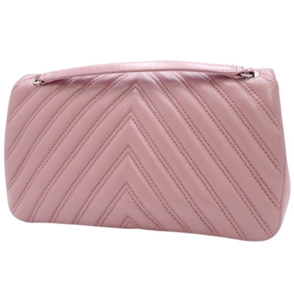 Chanel Chain Lambskin Stitch Bag Pink Shoulder Chevron V - Picture 1 of 7